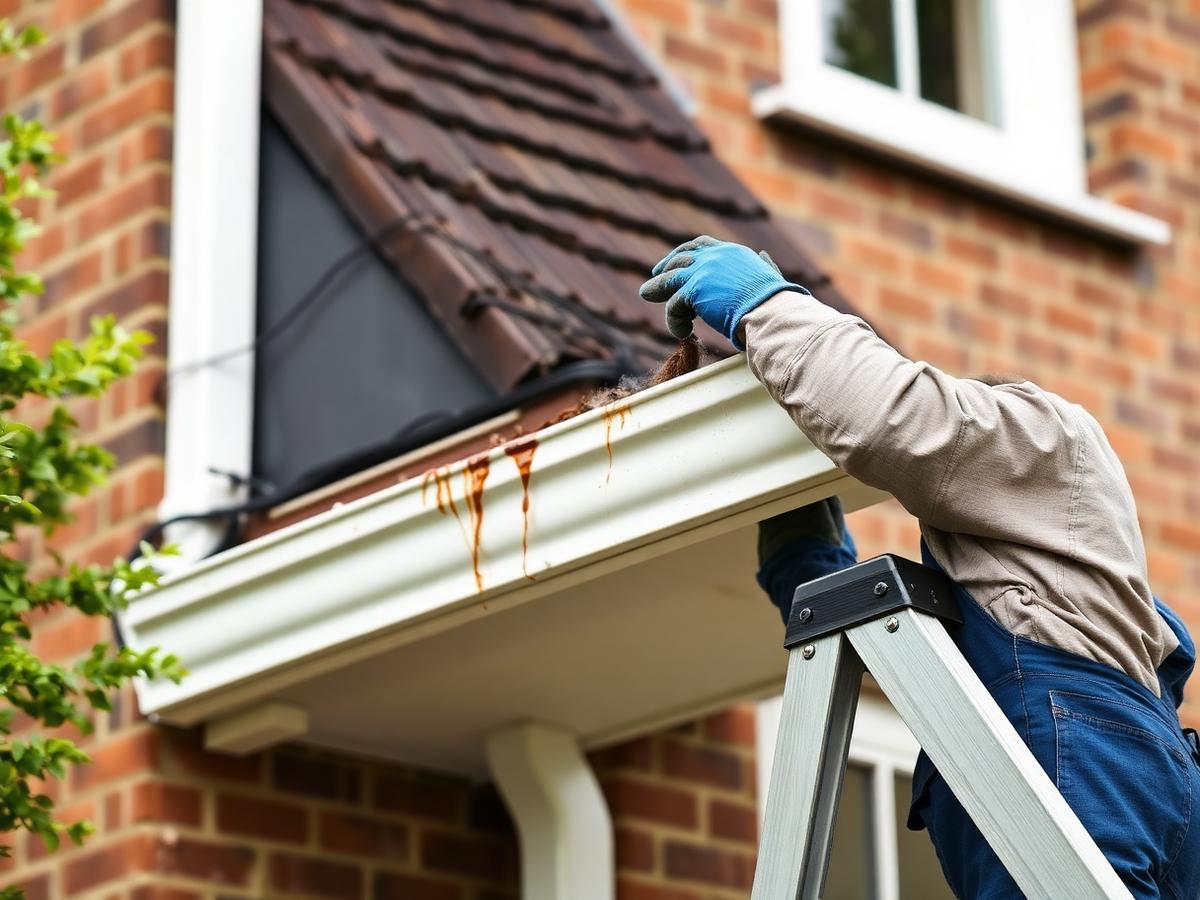 Dakgoot reinigen van bladeren en vuil bij een woning in de regio Den Bosch